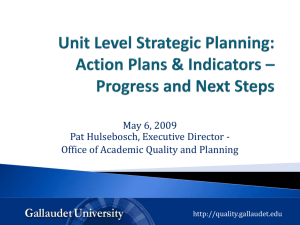 Unit Level Strategic Planning: Action Plans