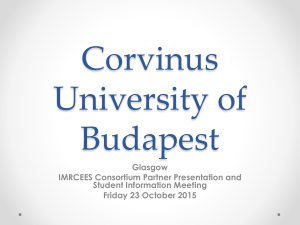 Corvinus University presentation to students 2015