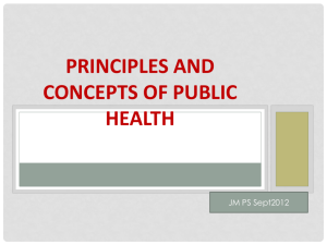Principles and concepts of Public Health
