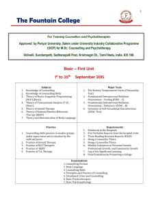 Basic Course Programme September 2015