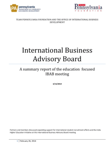 International Business Advisory Board