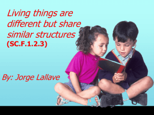 Living things are different but share similar structures (SC.F.1.2.3)