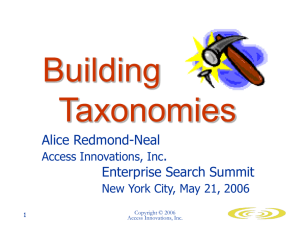 Building Taxonomies - Access Innovations, Inc.
