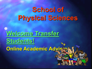 is required - School of Physical Sciences