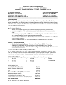 University of North Carolina Wilmington LED 311 – Communication