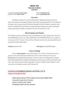 BIOS 196 Thursday Syllabus Fall 2015