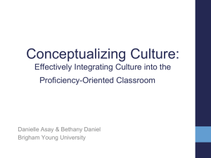 Conceptualizing Culture: Effectively Integrating Culture into the