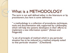 What is a METHODOLOGY