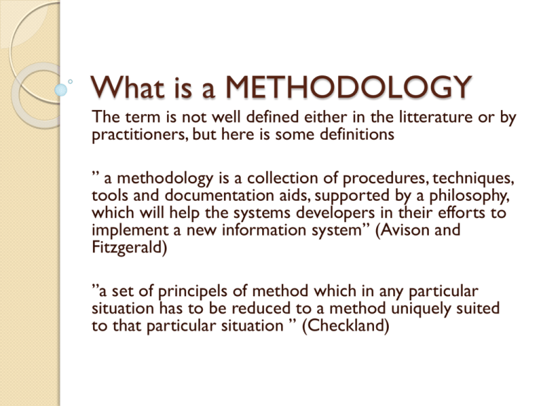 description of the methodology