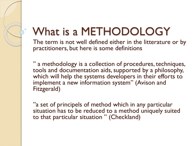 What Is A METHODOLOGY