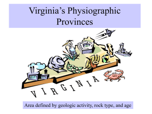 Virginia's Physiographic Provinces