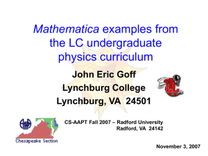 Mathematica examples from the LC undergraduate