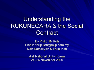 Understanding the Rukunegara & the Social Contract
