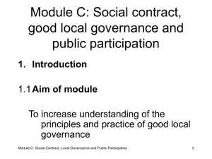 Module C: Social contract, good local governance and public