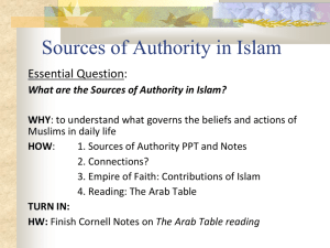 What are the Sources of Authority in Islam?
