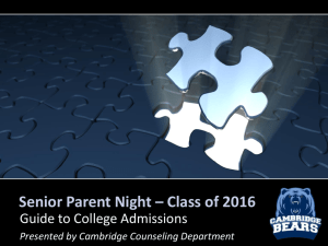 Senior Parent Night 2015