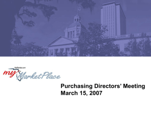 Purchasing Directors' Meeting Presentation