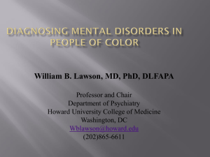 Diagnosing Mental Disorders in People of Color by Dr. William Lawson