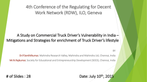A Study on Commercial Truck Drivers Vulnerability in India