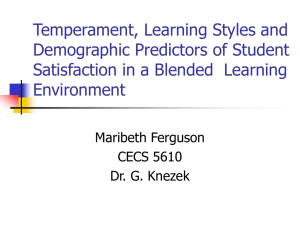 Temperament, Learning Styles and Demographic Predictors of