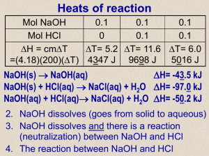 PowerPoint - Hess's Law Lab Results - Heats of
