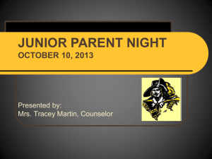 Junior Parent Night Presentation