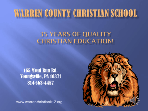 warren county christian school 25 years of quality christian education!