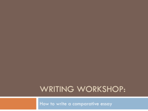 Writing Workshop – How to write an essay