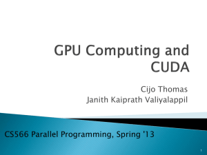 GPU Computing and CUDA