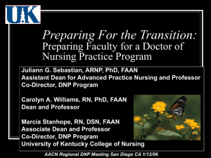 Preparing Faculty for a Doctor of Nursing Practice Program