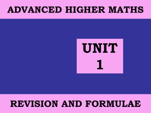 Unit 1 Outcome 4 PROPERTIES OF FUNCTIONS