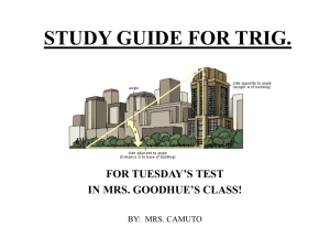 Study guide for TRIG.