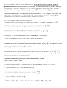 Study Guide for PART II of the Fall 2015 MAT187 Final Exam