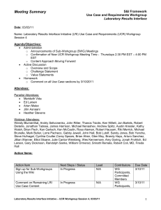 ONC_LRI_UCR Workgroup Meeting