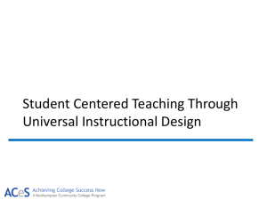 Student Centered Teaching Through Universal Design