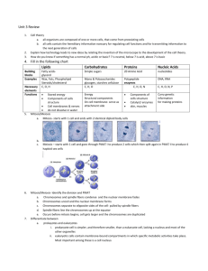 Unit 3 Review cell theory