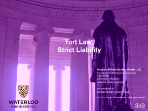 Tort Law: Strict Liability - Electrical and Computer Engineering