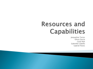 Developing resources and capabilities
