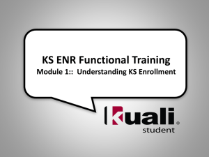 KS ENR Functional Training Module 1 - Kuali Wiki