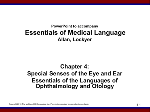 Appendix D - Special Senses of the Eye and Ear