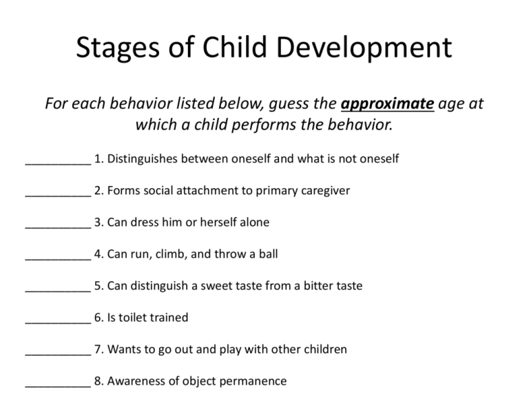 child development stages essay