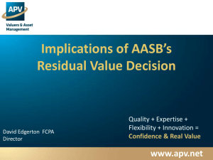 Implications of AASB Decision Residual Value Decision