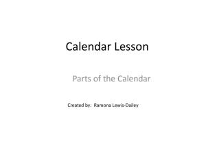 Calendar Lesson Plan