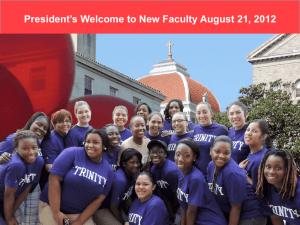 President's Report to New Faculty: August 2012