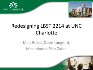 Redesigning LBST-2214 at UNC Charlotte