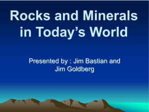 Rocks and Minerals in Today's World