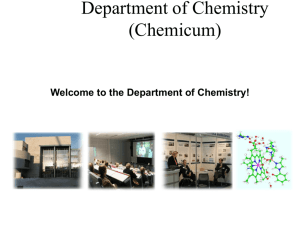 Welcome to the Department of Chemistry!