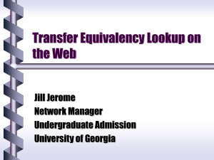 Transfer Equivalency Lookup on the Web