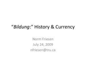 “Bildung:” History & Currency
