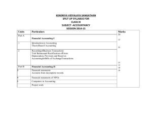 split up syllabus xi accountancy 2014-15